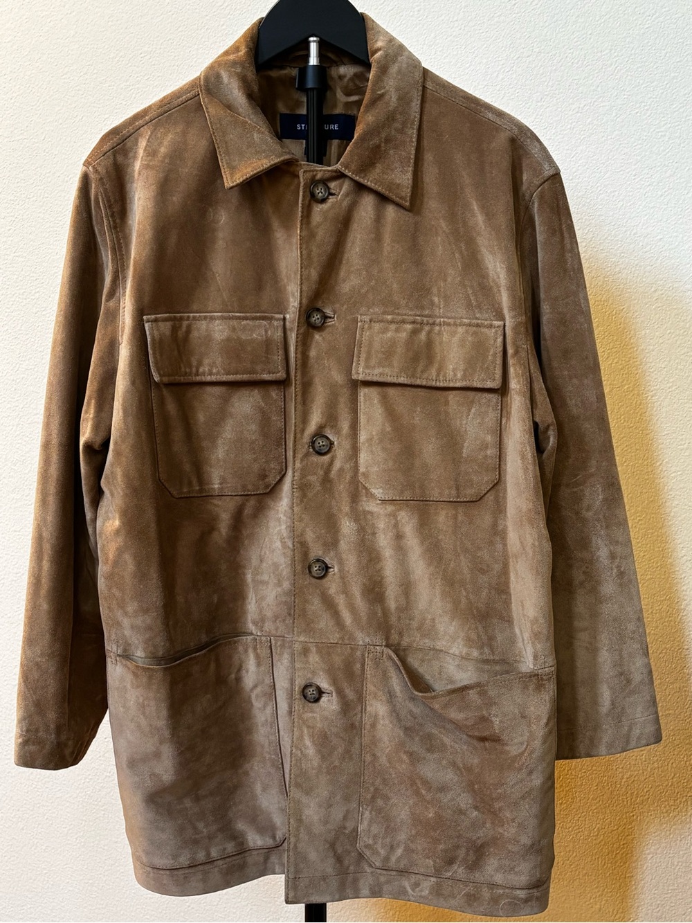 Suede Utility Jacket in Tan by Structure